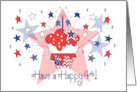 4th of July for Kids Red White and Blue Cupcake Stars and Stripes card