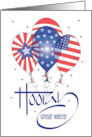 Fourth of July Great Niece Hooray Patriotic Red White Blue Balloons card