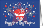 Fourth of July for Daughter Patriotic Cupcake with Star Fireworks card