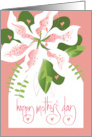 Hand Lettered Mother’s Day Wishes for You with Pink and White Lily card