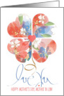 Mother’s Day for Mother in Law Love You Watercolor Floral Heart Flower card