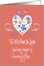 Mother in Law Day, The Meaning of Love with Floral Heart card