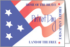Hand Lettered Patriot Day, Flowing American Flag with Stars & Stripes card