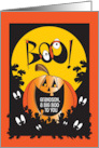 Halloween for Grandson Big Boo to You Boo in Moon and Jack O Lantern card