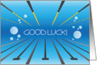 Swimming Good Luck, Lane Markers, Bubbles and Water card