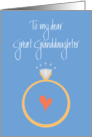 Great Granddaughter Engagement Congratulations, Ring & Heart card