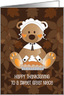 Thanksgiving for Great Niece, Pilgrim Bear and Pumpkin Pie card