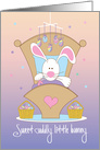 1st Easter Baby, Cuddly Bunny with Cradle, Mobile & Colored Eggs card