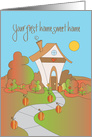 First Thanksgiving in your New Home, Fall Colored Cottage card