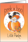 Halloween for Grandchild with Peek a Boo Mouse in Pumpkin in Witch Hat card