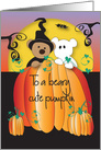 Halloween for Grandchild, Two Bears in Pumpkin, Beary Cute card