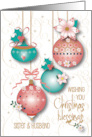 Hand Lettered Christmas Sister & Brother in Law Decorated Ornaments card