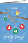 Christmas for Brother, Joy Ornaments with Santa Bird card