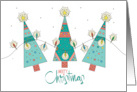 Hand Lettered Christmas From All of Us Tree Trio with Bright Lights card