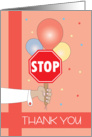 Thank You for School Crossing Guard, Stop Sign with Balloons card