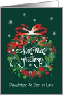 Hand Lettered Christmas Wreath, with Custom Relationship or Names card