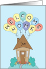 Welcome Home Son, Colorful Balloons & Cottage card