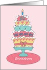 Birthday 60 Year Old Personalized Name Stacked Cake card