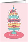 Birthday 50 Year Old Custom Personalized Name Stacked Cake card