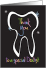 Hand Lettered Thank you to a Special Dentist with Sparkling Tooth card