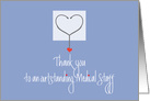 Business Thank you to Medical Staff, Stethoscope with Heart card