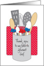 Thank you to favorite Gourmet Chef, Variety of Cooking Utensils card