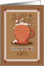 Hand Lettered Thank you to Barista Latte Cup Thank You a Latte card