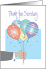 Thank you to Secretary, Presentation of Balloons card