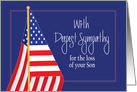 Hand Lettered Patriotic Sympathy for Loss of U.S. Military Son card