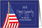 Hand Lettered Sympathy for Loss of U.S. Military Service Husband card