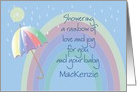 New Baby Congratulations, Custom Name with Rainbow card