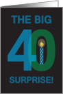 Birthday Surprise Party Invitation for 40 Year Old with The Big 40 card