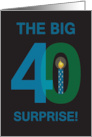Birthday Surprise Party Invitation for 40 Year Old with The Big 40 card