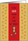 Chinese New Year 2028 for Son, Monkey and Spirals card