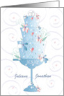 Second Marriage Congratulations Stacked Floral Cake with Custom Names card