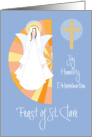 Feast Day of St. Clare of Assisi, Angel St. Clare, Cross & Ideals card