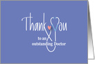 Hand Lettered Thank you to Doctor, with stethoscope and pink heart card