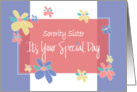 Birthday for Sorority Sister, Floral Border Your Special Day card