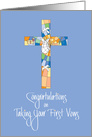 Congratulations on Taking Your First Nun Vows, Colorful Cross card