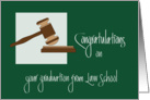 Congratulations on Law School Graduation, Gavel and Block card
