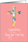 Congratulations to Nun on Taking Final Vows, Colorful Cross card