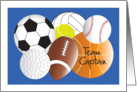 Congratulations School Sports Captain, Sports Balls for All Sports card