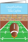 Congratulations Football Team Captain, Football & Football Field card