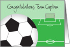 Congratulations Soccer Team Captain, Soccer Ball & Soccer Field card