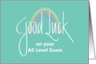 Good Luck on AS Level Exam, Hand Lettering with Rainbow card