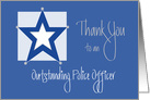 Hand Lettered Thank You to Outstanding Police Officer, with Star card