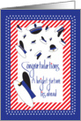 Military Graduation, Officer Hats Flying with a Bright Future card