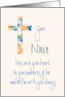 Hand Lettered Sympathy for Loss of Niece with Stained Glass Cross card