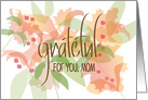 Thanksgiving for Mother, Grateful for You Mom with Fall Leaves card