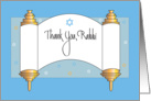 Thank you to Rabbi with Parchment Scroll and Star of David card